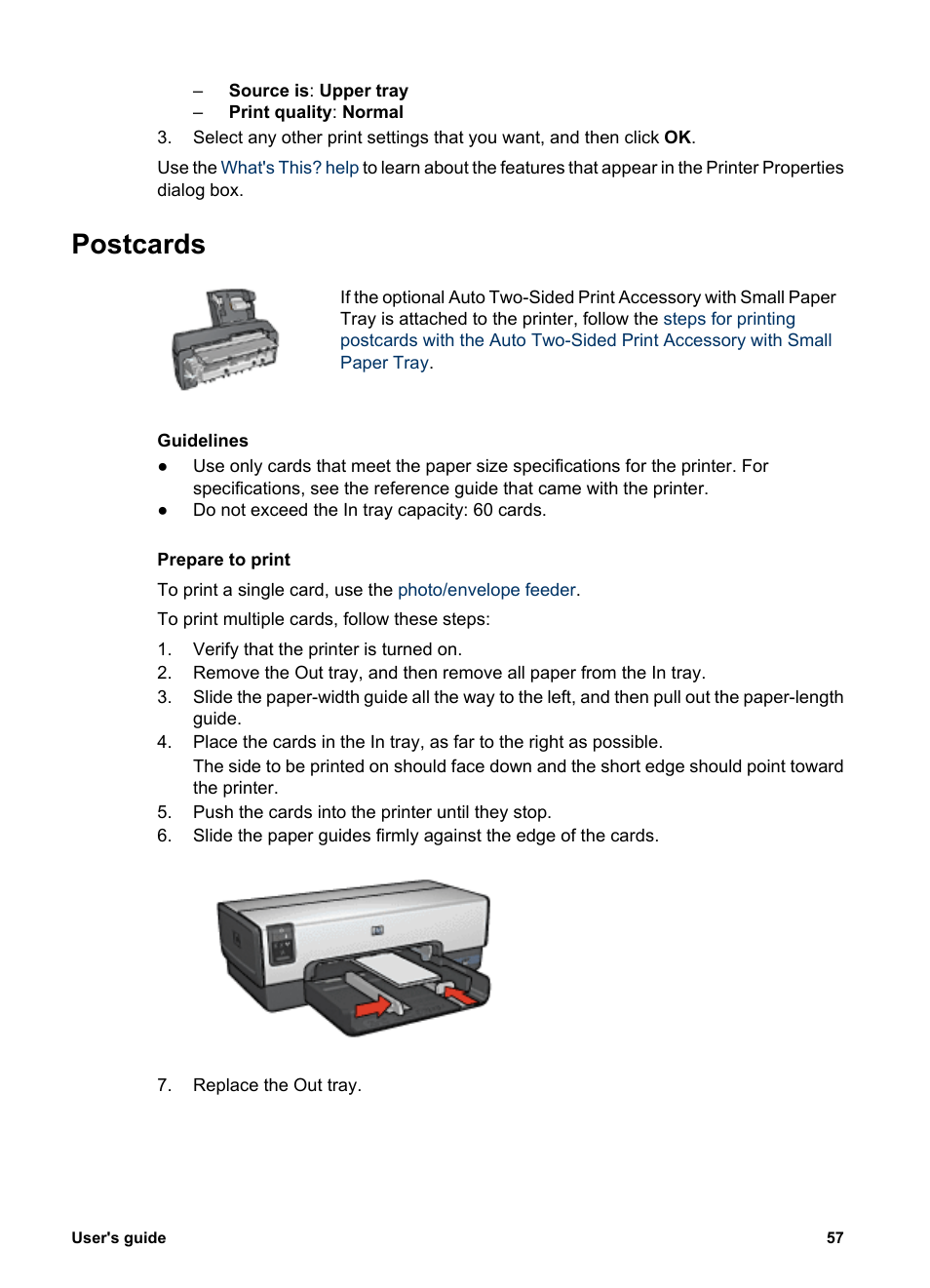 Postcards | HP Deskjet 6940 User Manual | Page 59 / 150