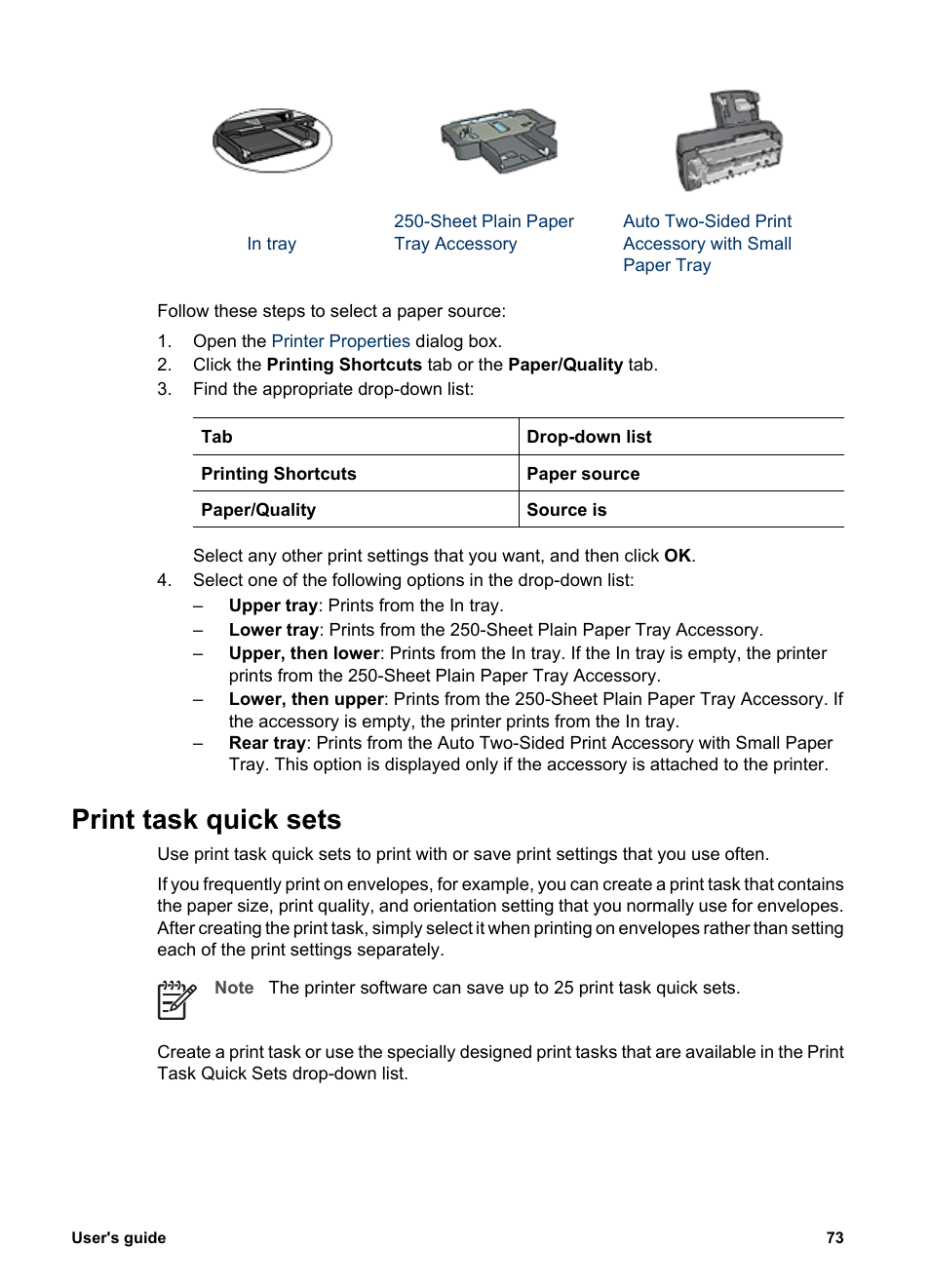 Print task quick sets | HP Deskjet 6940 User Manual | Page 75 / 150