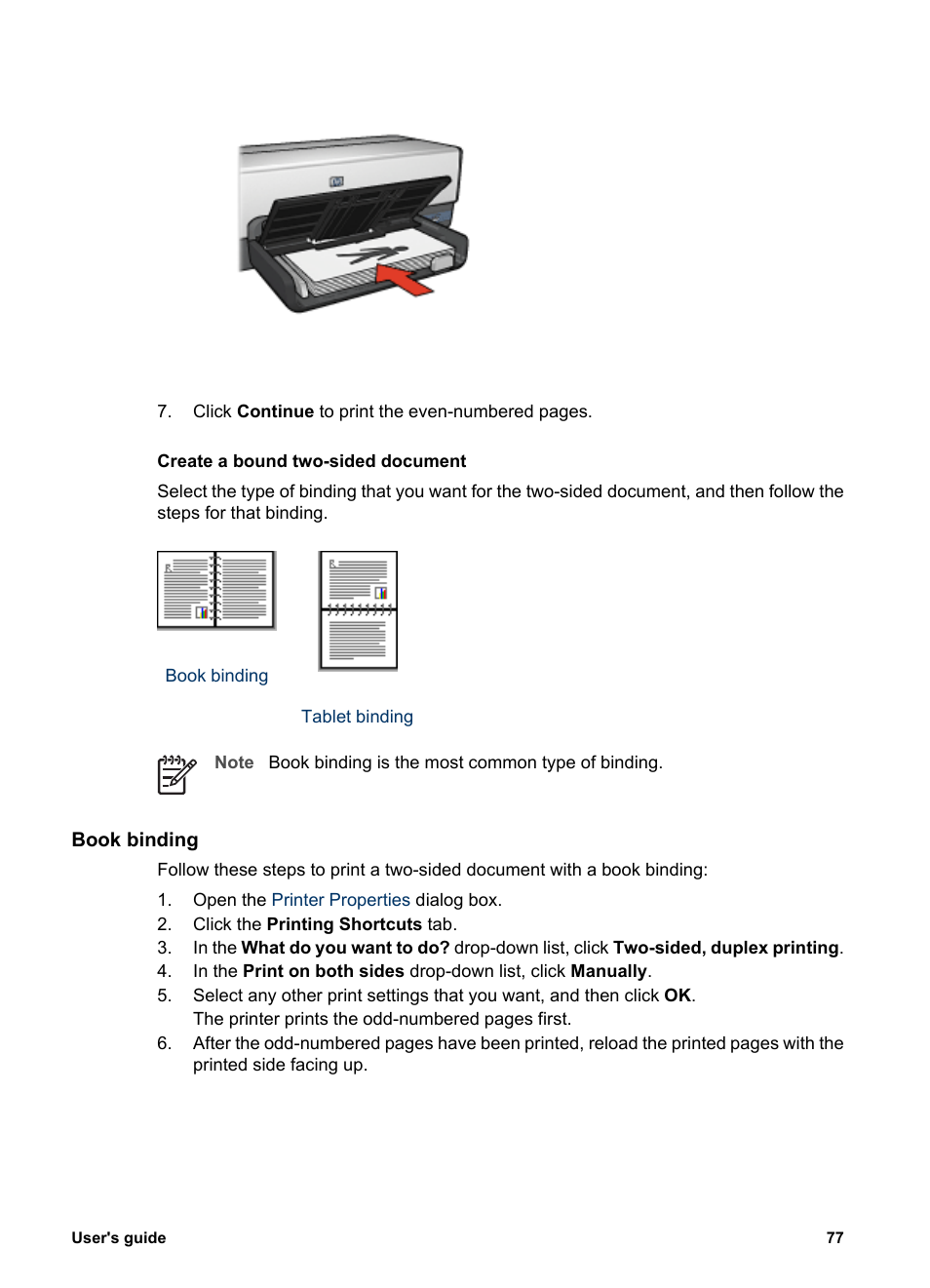 Book binding | HP Deskjet 6940 User Manual | Page 79 / 150