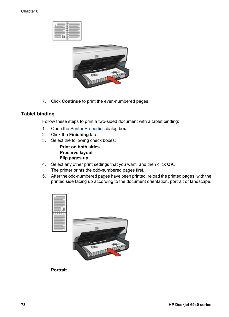 Tablet binding | HP Deskjet 6940 User Manual | Page 80 / 150