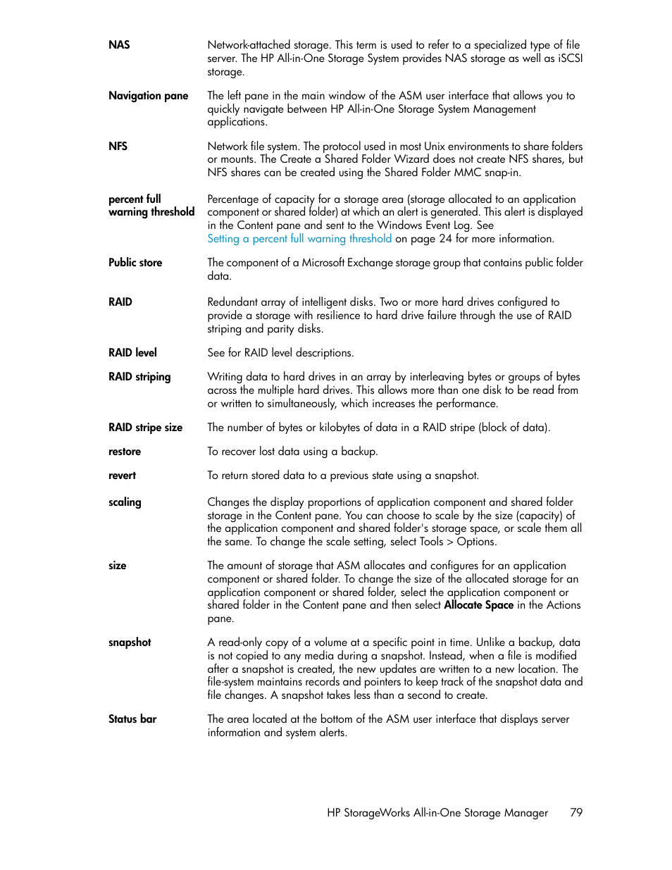 HP StorageWorks All-in-One SB600c Storage Blade User Manual | Page 79 / 80