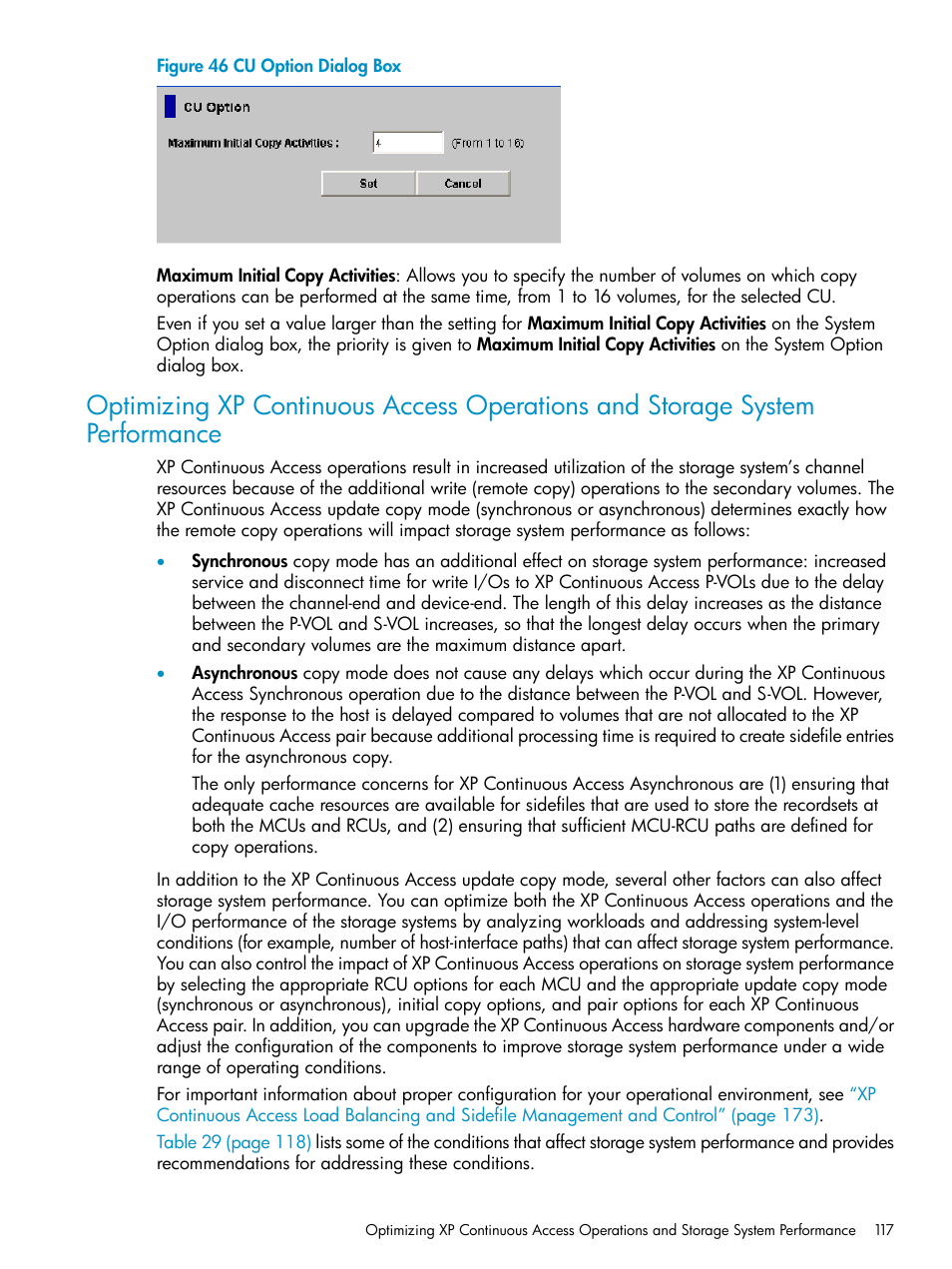 Optimizing xp continuous access | HP StorageWorks XP Remote Web Console Software User Manual | Page 117 / 180