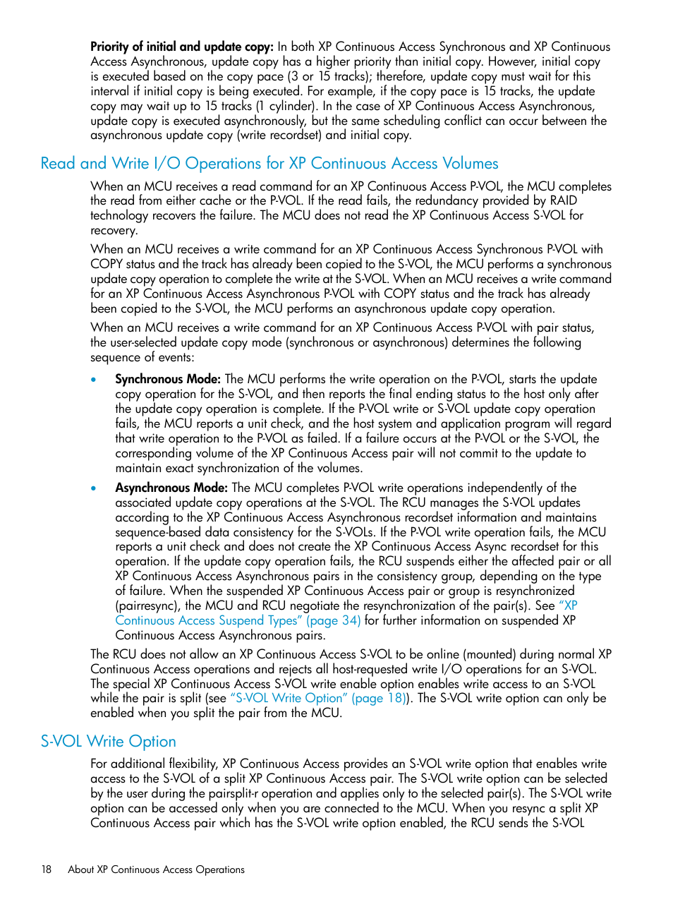 S-vol write option | HP StorageWorks XP Remote Web Console Software User Manual | Page 18 / 180
