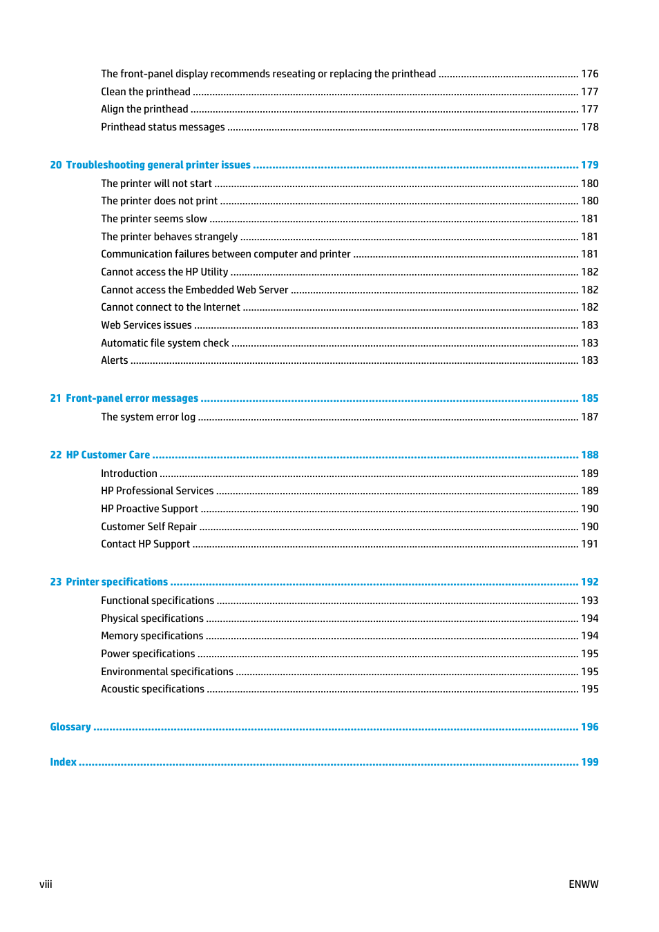 HP Designjet T920 ePrinter series User Manual | Page 8 / 210