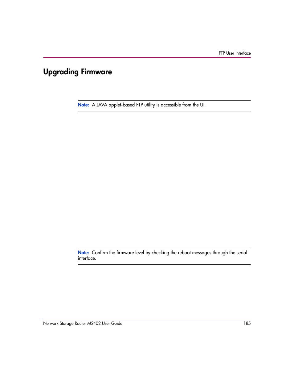 Upgrading firmware | HP Network Storage Router m2402 User Manual | Page 179 / 244