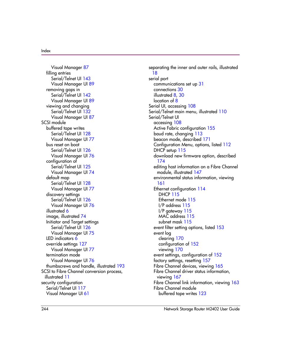 HP Network Storage Router m2402 User Manual | Page 238 / 244
