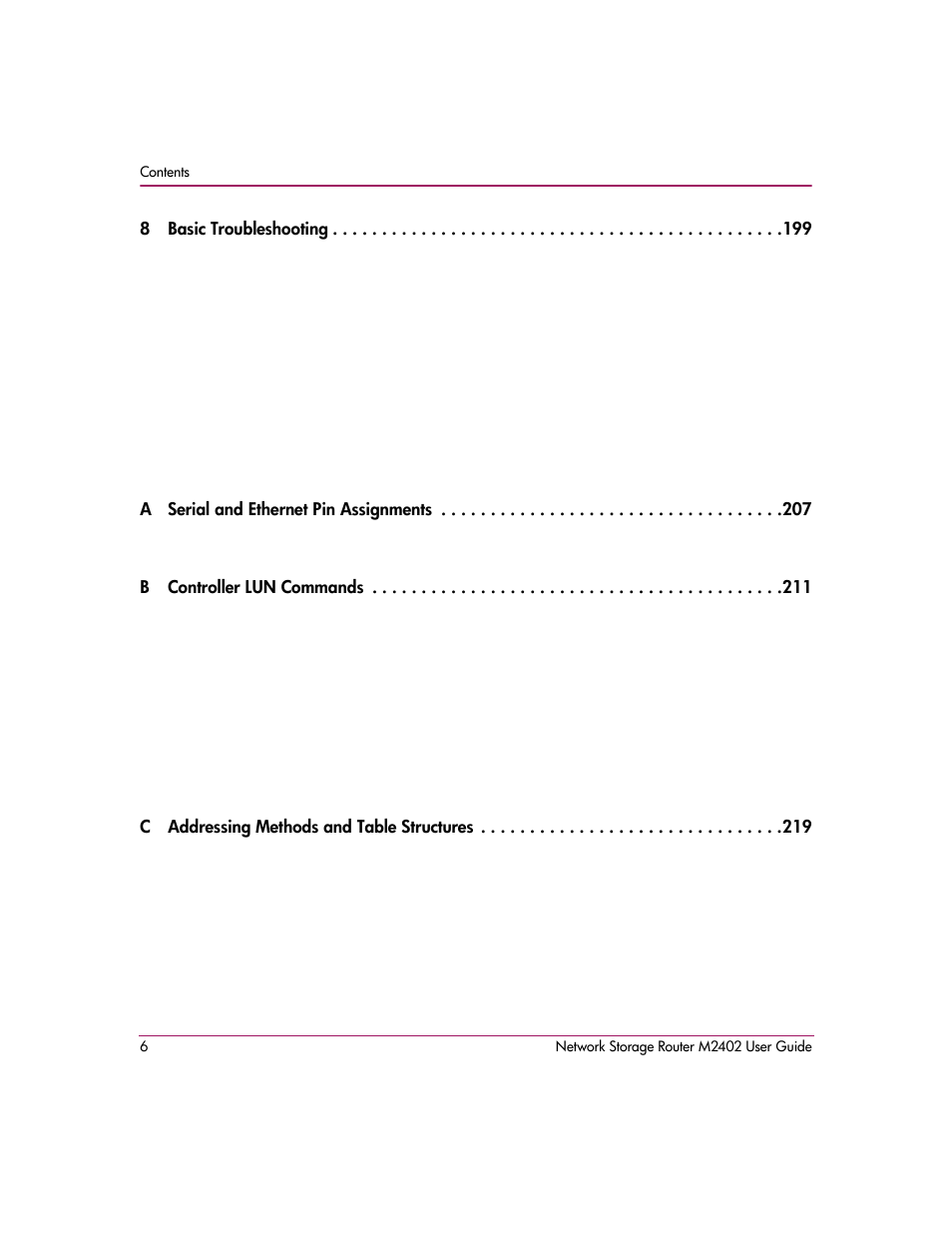 HP Network Storage Router m2402 User Manual | Page 8 / 244