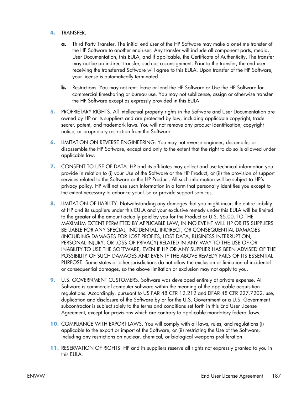 HP Officejet Pro X551 Printer series User Manual | Page 201 / 250