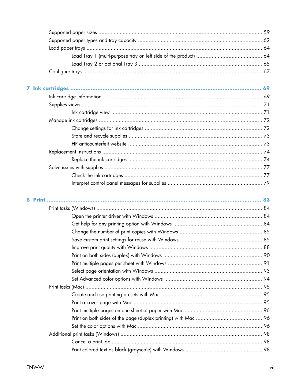 HP Officejet Pro X551 Printer series User Manual | Page 9 / 250