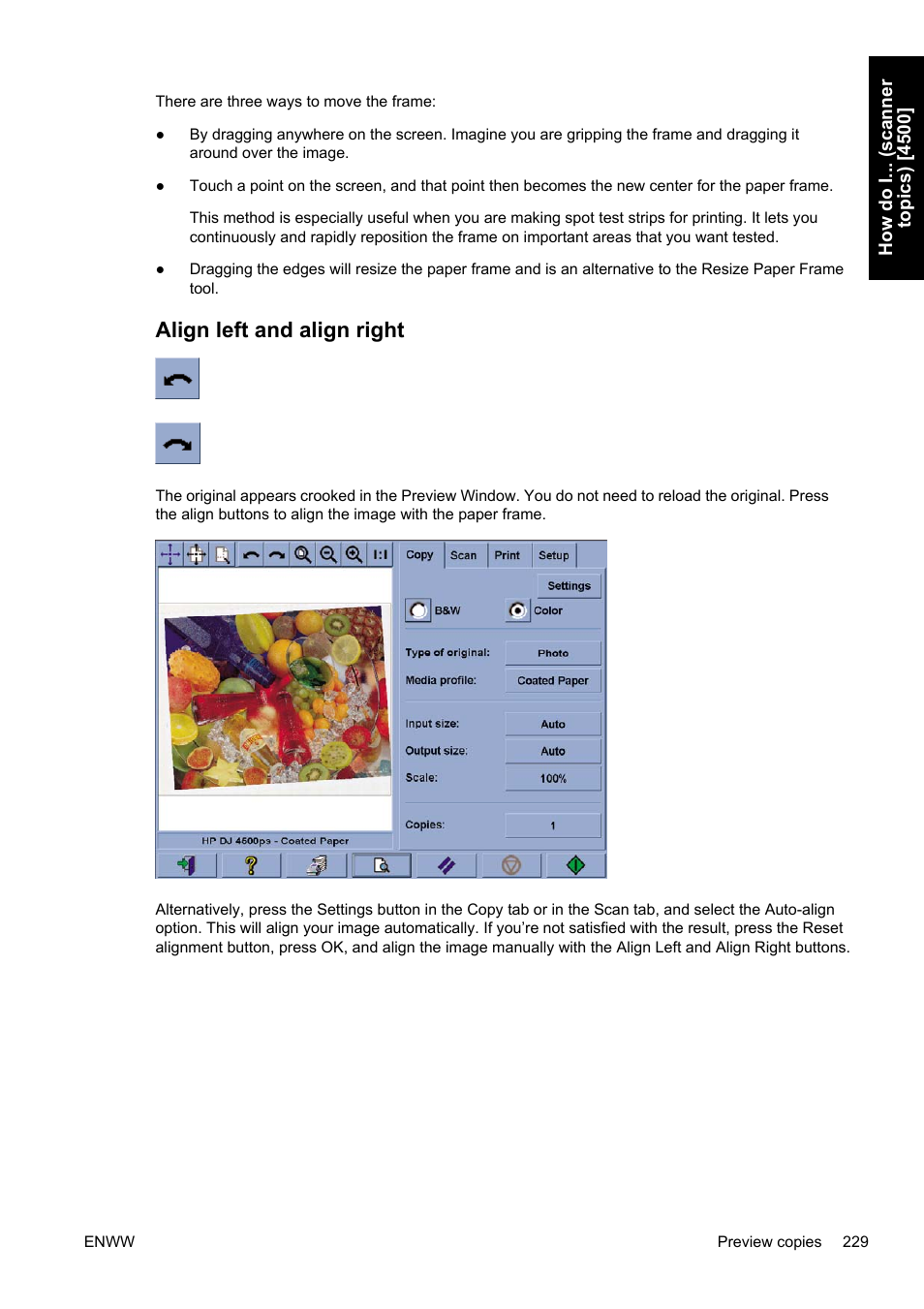 Align left and align right | HP Designjet 4500 Printer series User Manual | Page 243 / 360