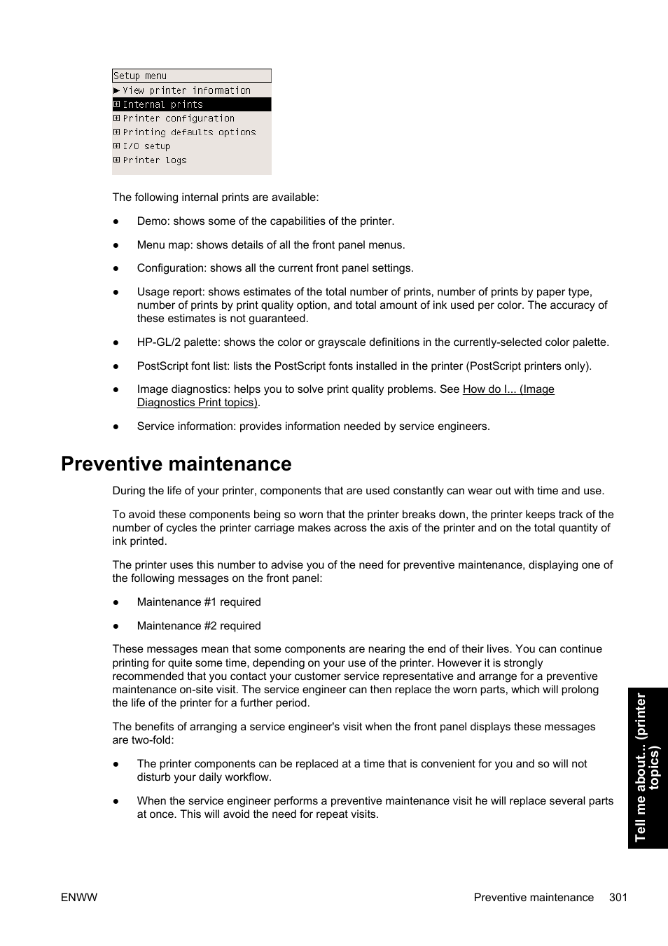 Preventive maintenance | HP Designjet 4500 Printer series User Manual | Page 315 / 360