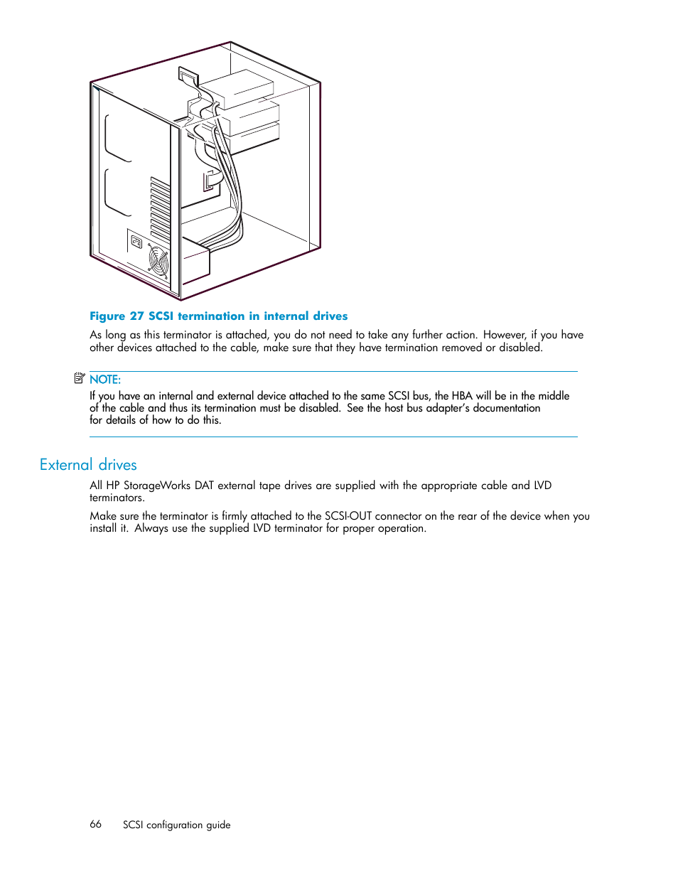 External drives, Write protecting a cartridge | HP StoreEver DAT Tape Drives User Manual | Page 66 / 69