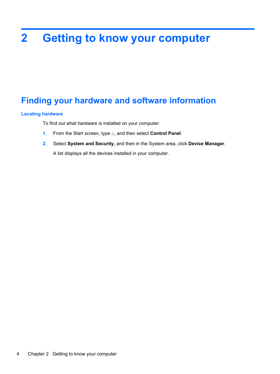 Getting to know your computer, Finding your hardware and software information, 2 getting to know your computer | 2getting to know your computer | HP ENVY Sleekbook 6-1110us User Manual | Page 14 / 82