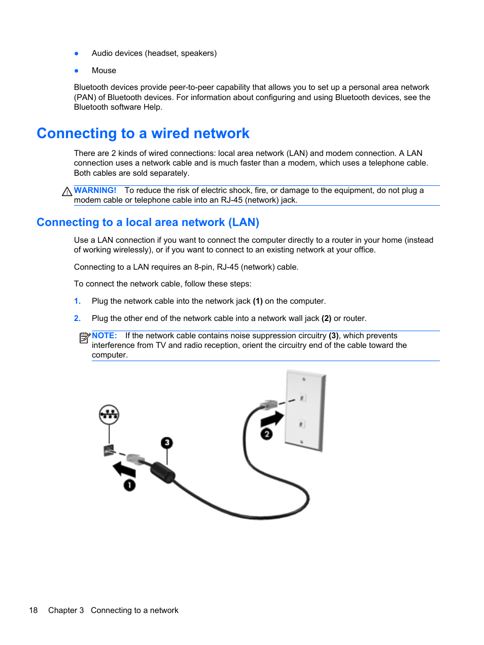 Connecting to a wired network, Connecting to a local area network (lan) | HP ENVY Sleekbook 6-1110us User Manual | Page 28 / 82