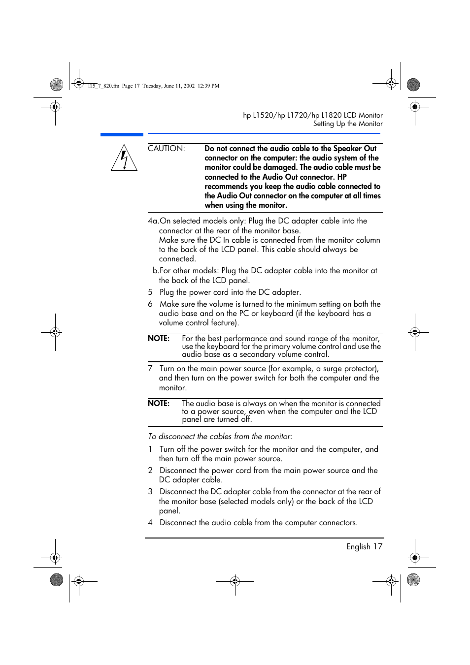 HP L1820 18 inch LCD Monitor User Manual | Page 18 / 57