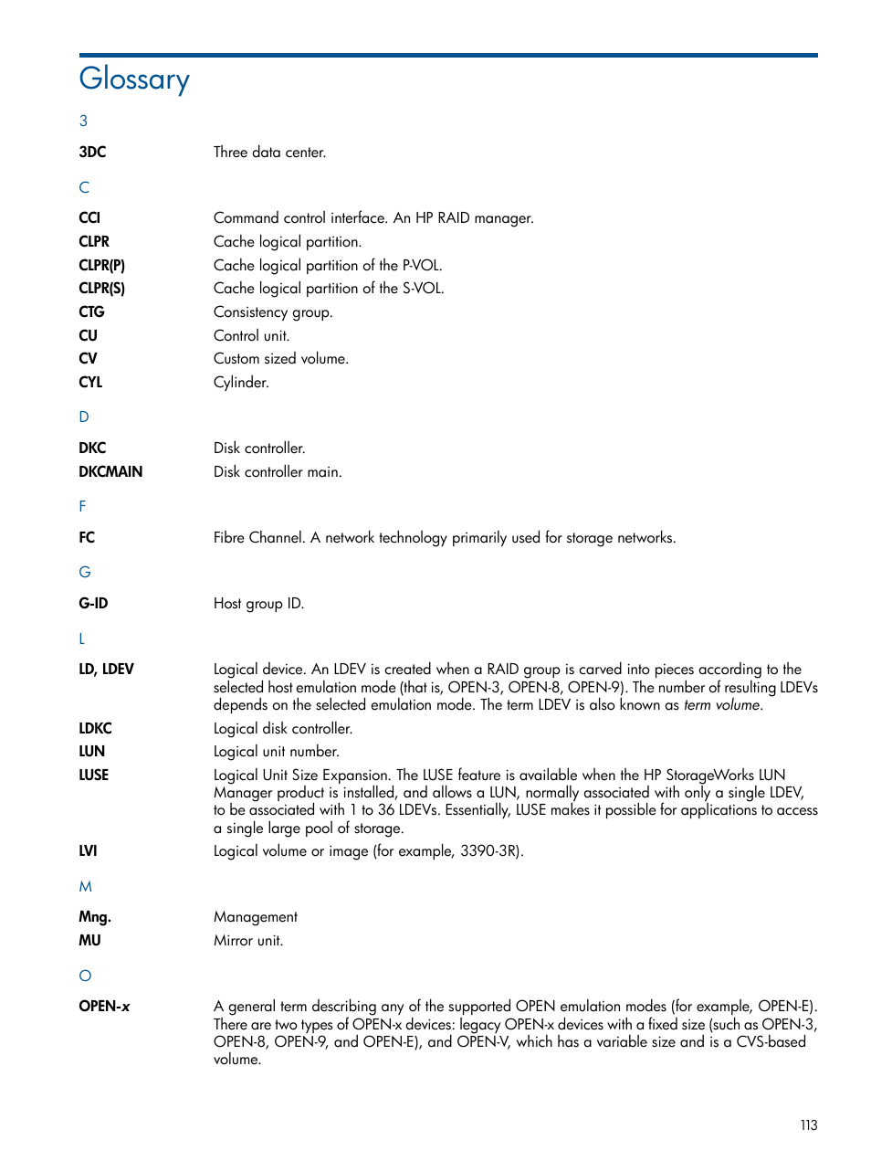 Glossary | HP StorageWorks XP Remote Web Console Software User Manual | Page 113 / 116