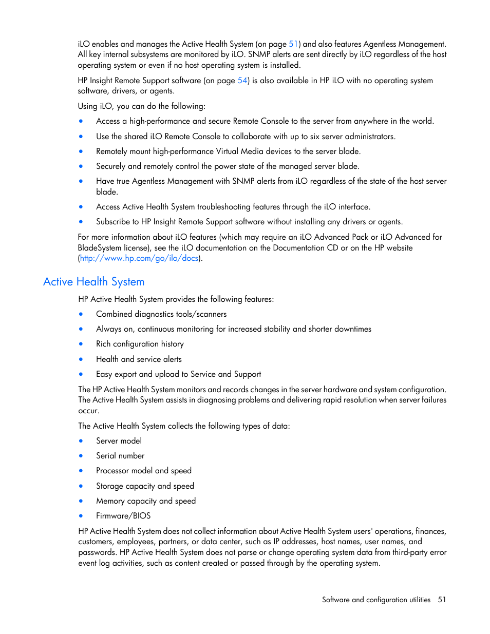 Active health system | HP ProLiant BL660c Gen8 Server Blade User Manual | Page 51 / 87