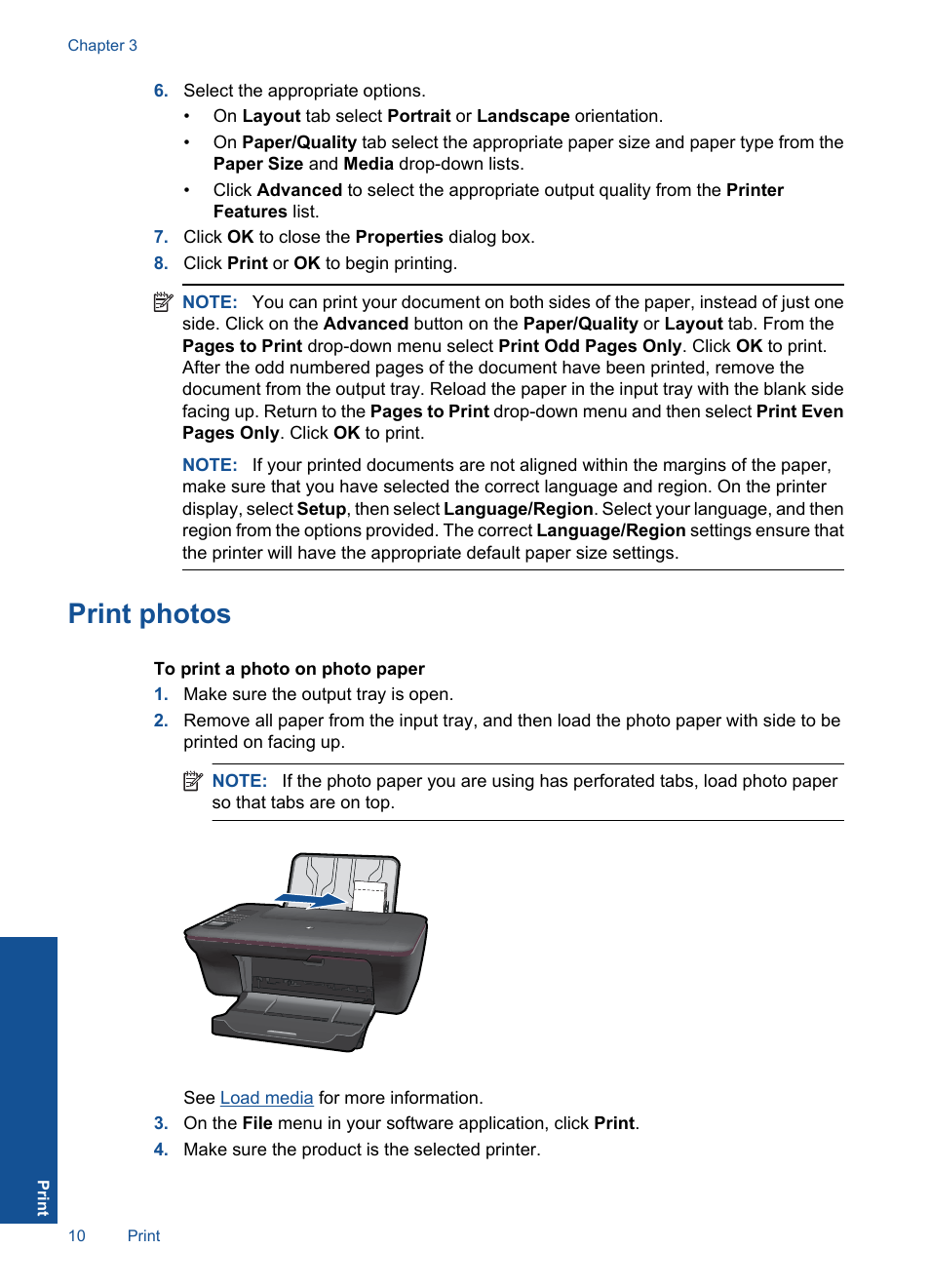 Print photos | HP Deskjet 3050 User Manual | Page 12 / 66