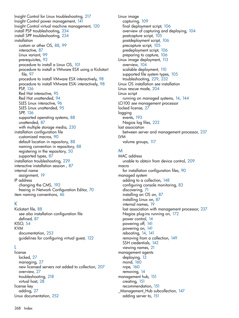 HP Insight Control Software for Linux User Manual | Page 268 / 273