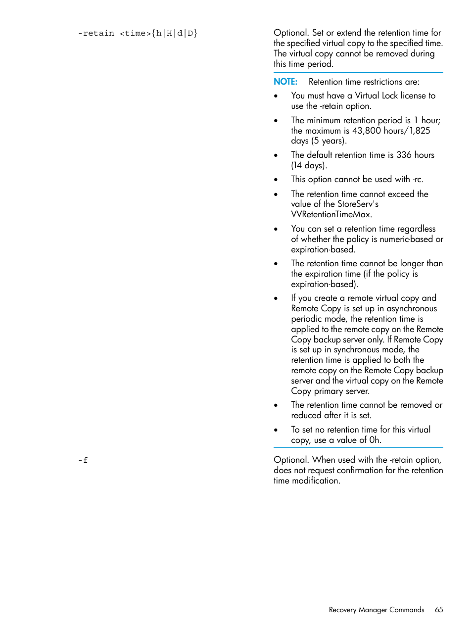 HP 3PAR Recovery Manager Software for Microsoft SQL Server Licenses User Manual | Page 65 / 108