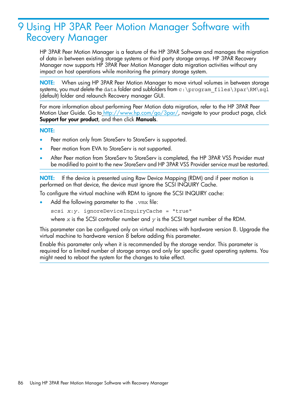 HP 3PAR Recovery Manager Software for Microsoft SQL Server Licenses User Manual | Page 86 / 108