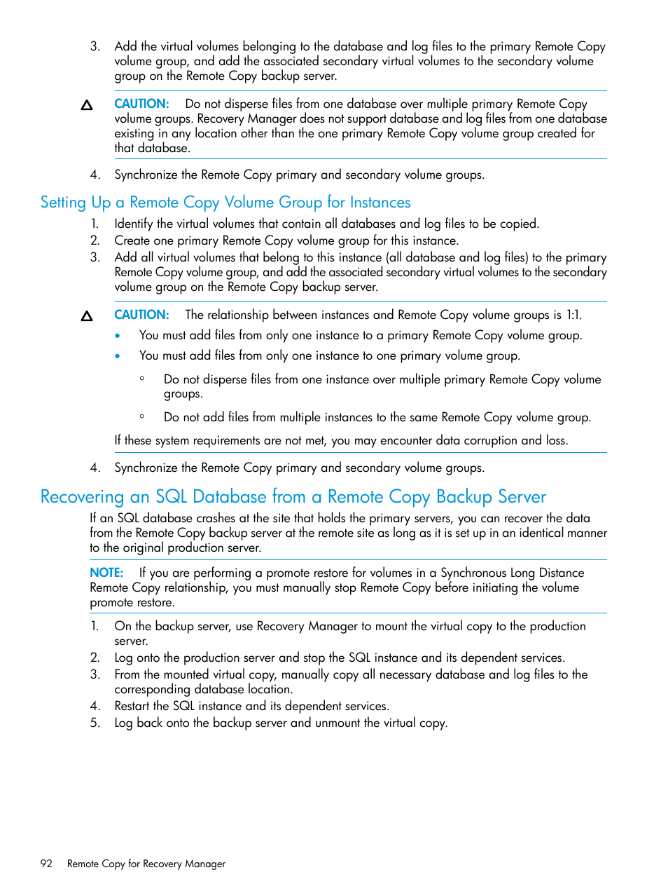 HP 3PAR Recovery Manager Software for Microsoft SQL Server Licenses User Manual | Page 92 / 108