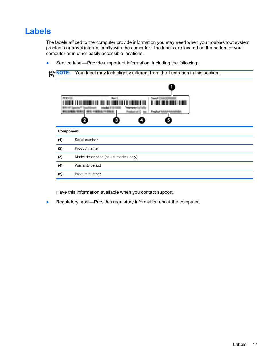 Labels | HP Spectre XT TouchSmart Ultrabook 15-4095ca User Manual | Page 27 / 103