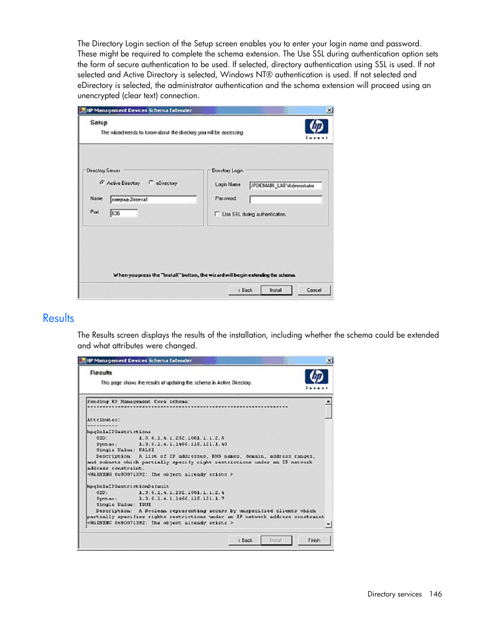 Results | HP Integrated Lights-Out User Manual | Page 146 / 236