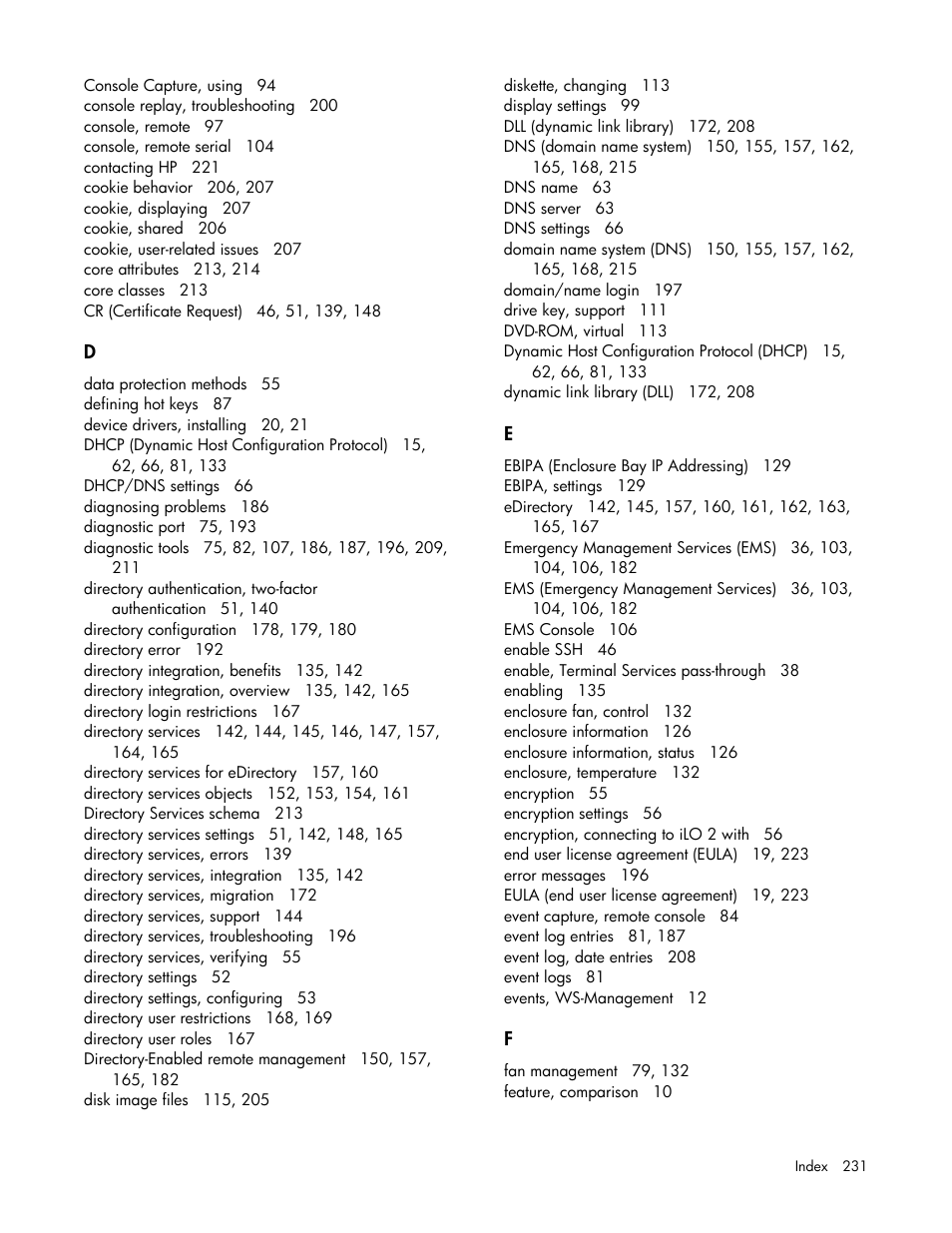 HP Integrated Lights-Out User Manual | Page 231 / 236