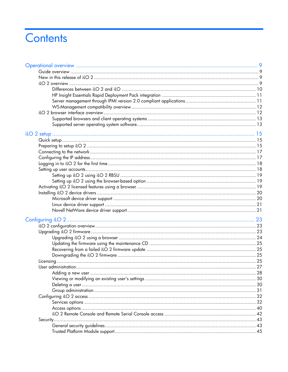 HP Integrated Lights-Out User Manual | Page 3 / 236
