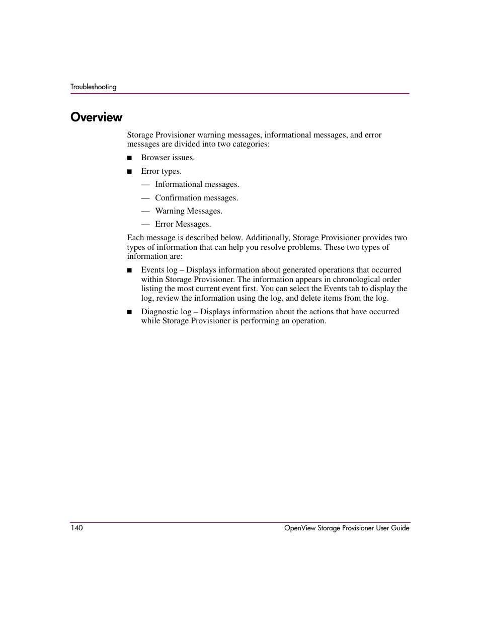 Overview | HP OpenView Storage Provisioner Software License User Manual | Page 142 / 172