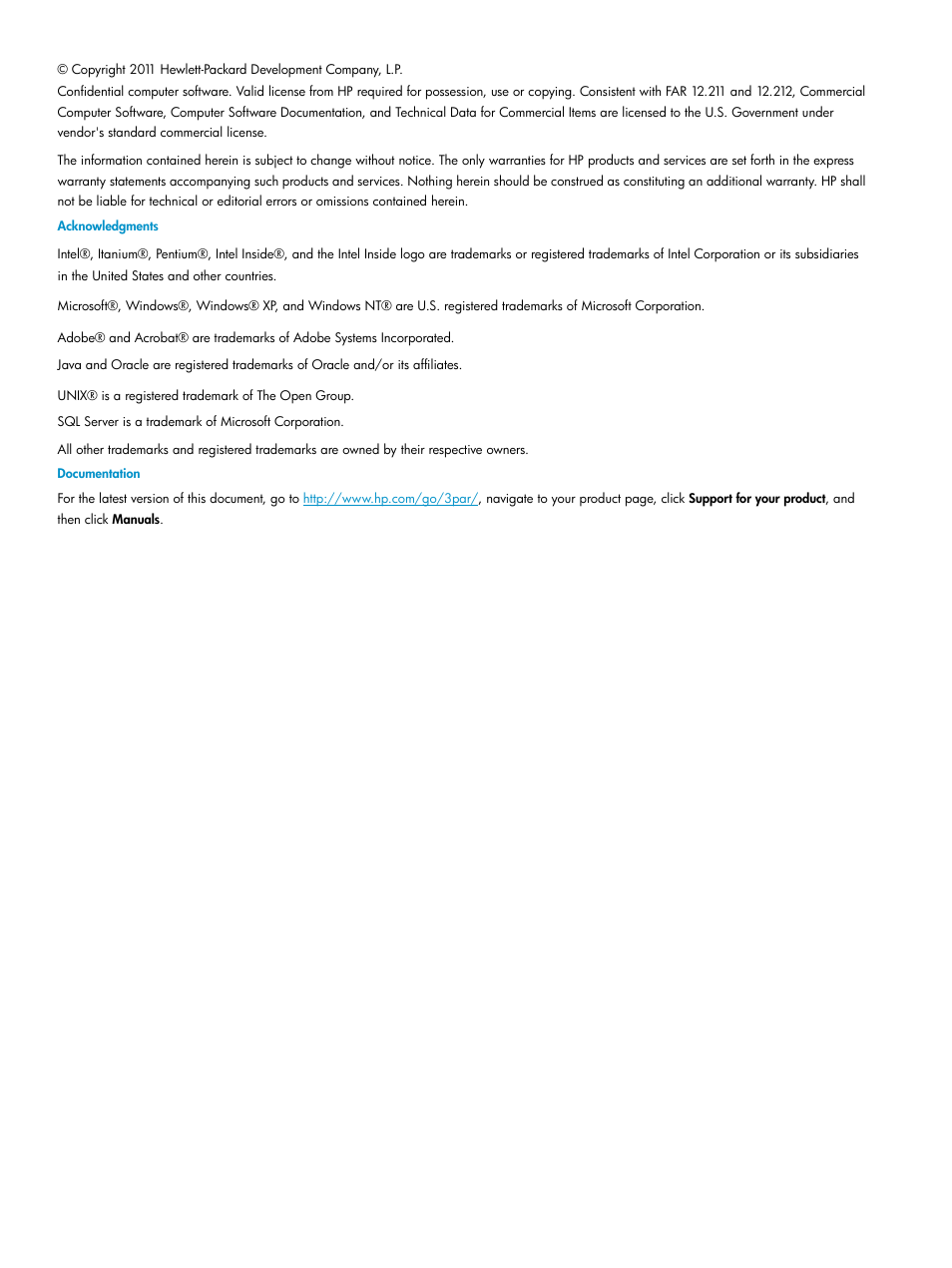 HP 3PAR Application Software Suite for Microsoft SQL Licenses User Manual | Page 2 / 84
