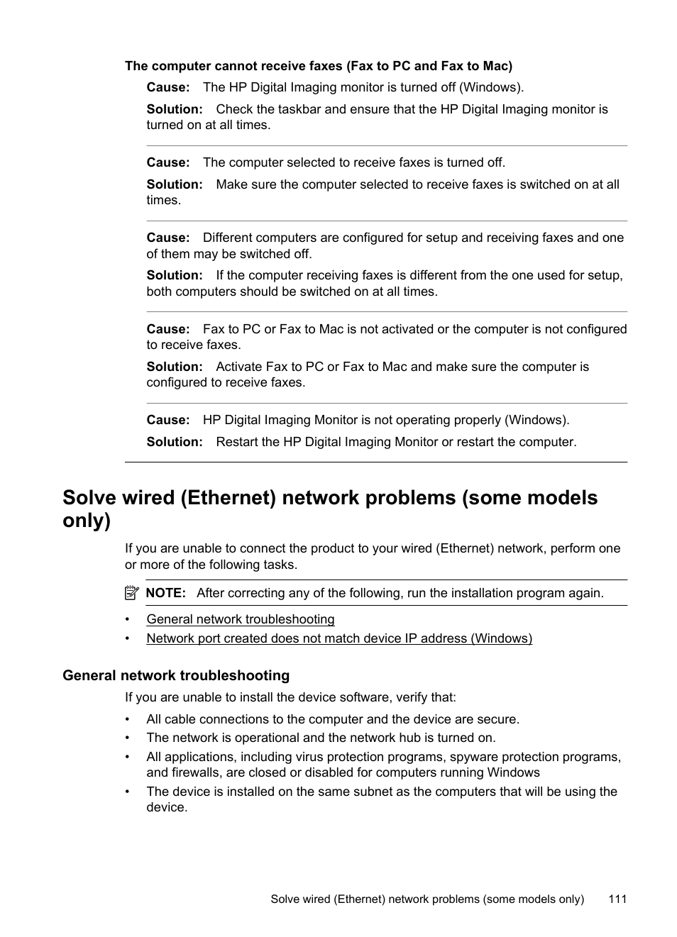 General network troubleshooting | HP OFFICEJET 4500 User Manual | Page 115 / 228