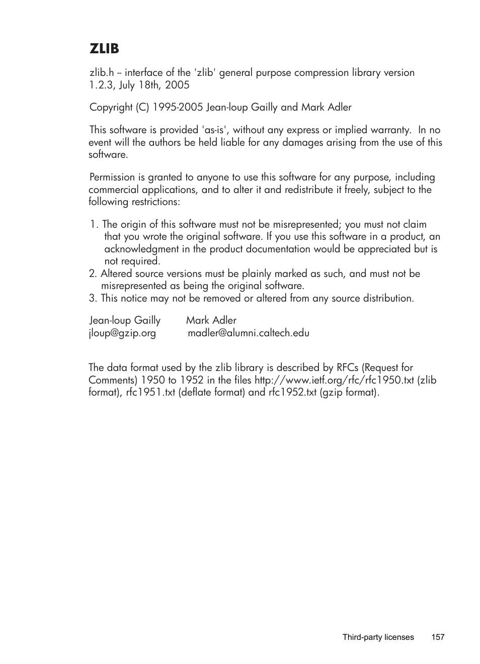 Zlib | HP OFFICEJET 4500 User Manual | Page 161 / 228