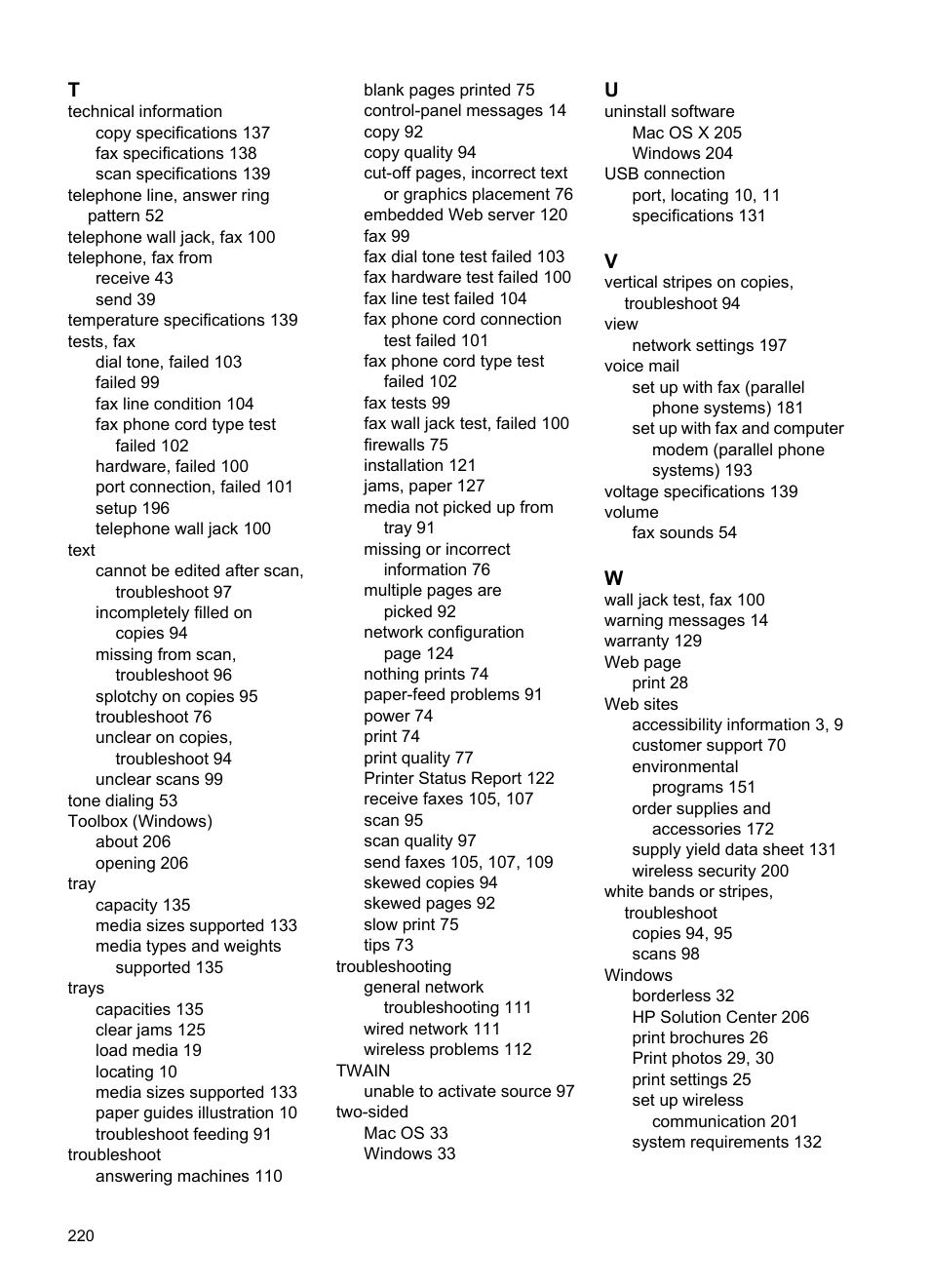 HP OFFICEJET 4500 User Manual | Page 224 / 228