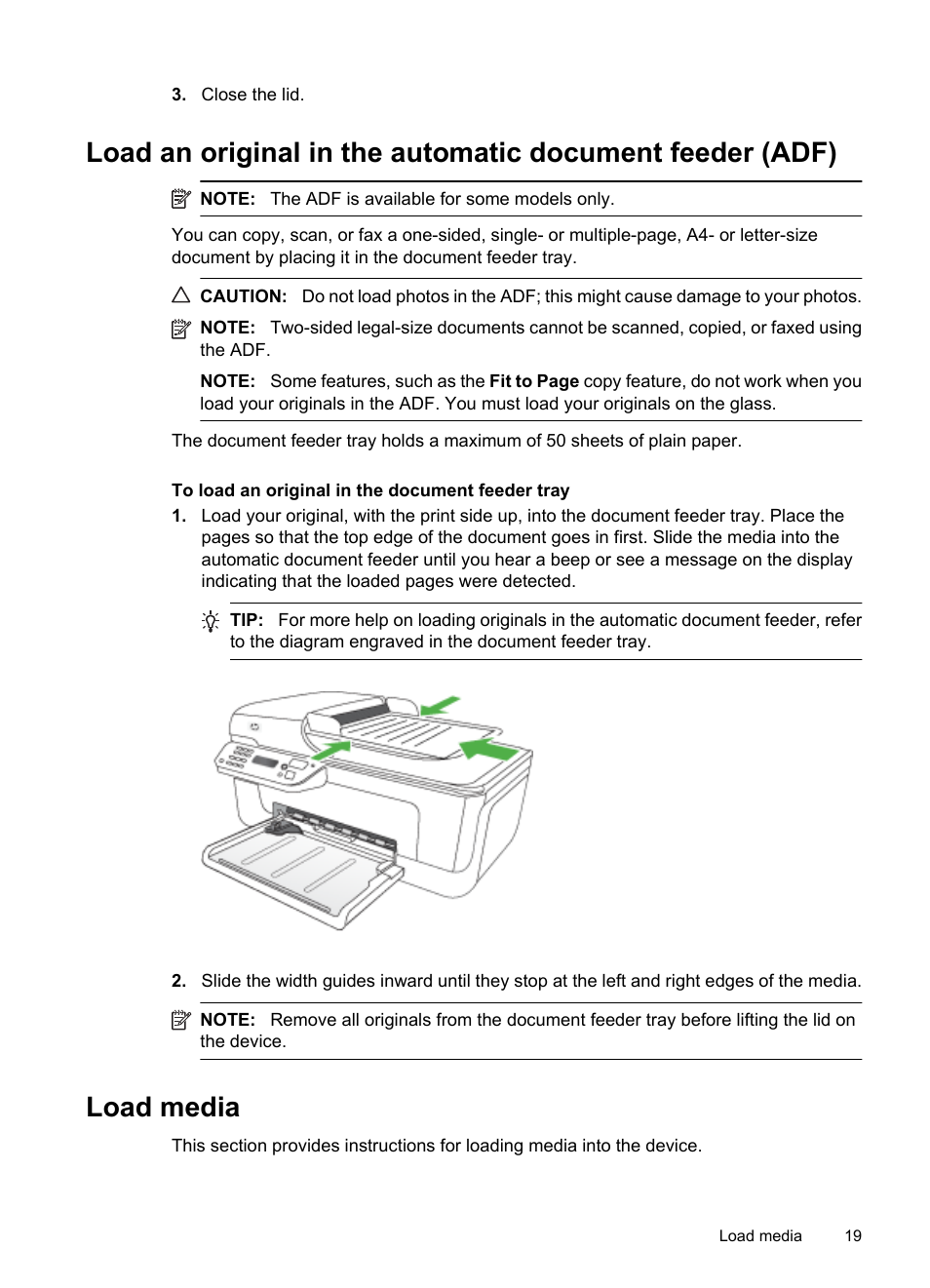 Load media | HP OFFICEJET 4500 User Manual | Page 23 / 228
