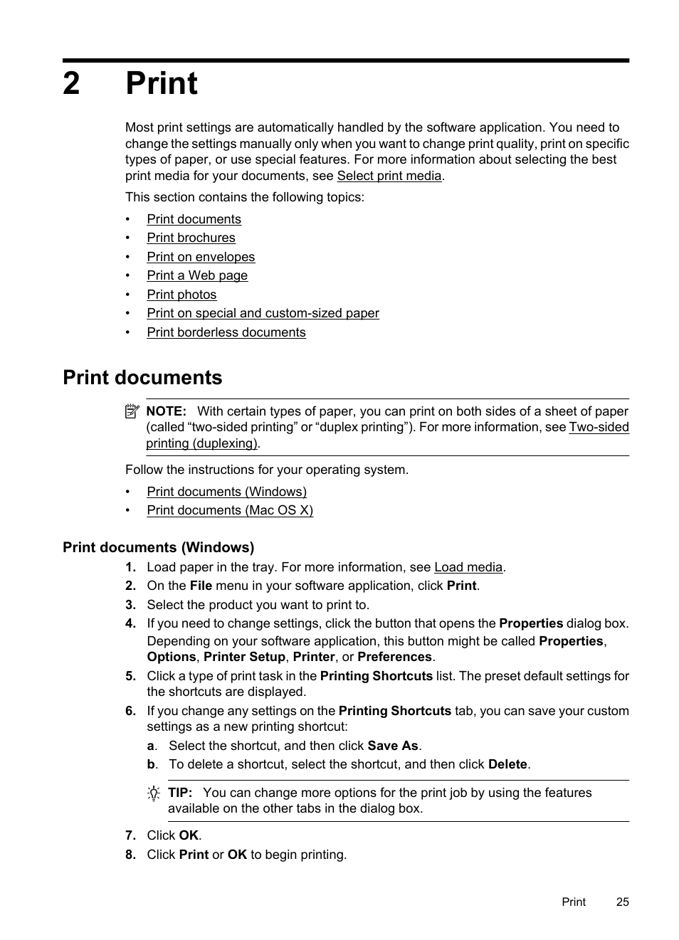 Print, Print documents, Print documents (windows) | 2 print, 2print | HP OFFICEJET 4500 User Manual | Page 29 / 228