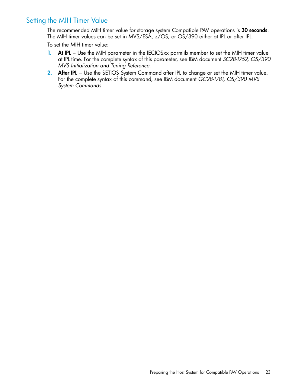 Setting the mih timer value | HP StorageWorks XP Remote Web Console Software User Manual | Page 23 / 75