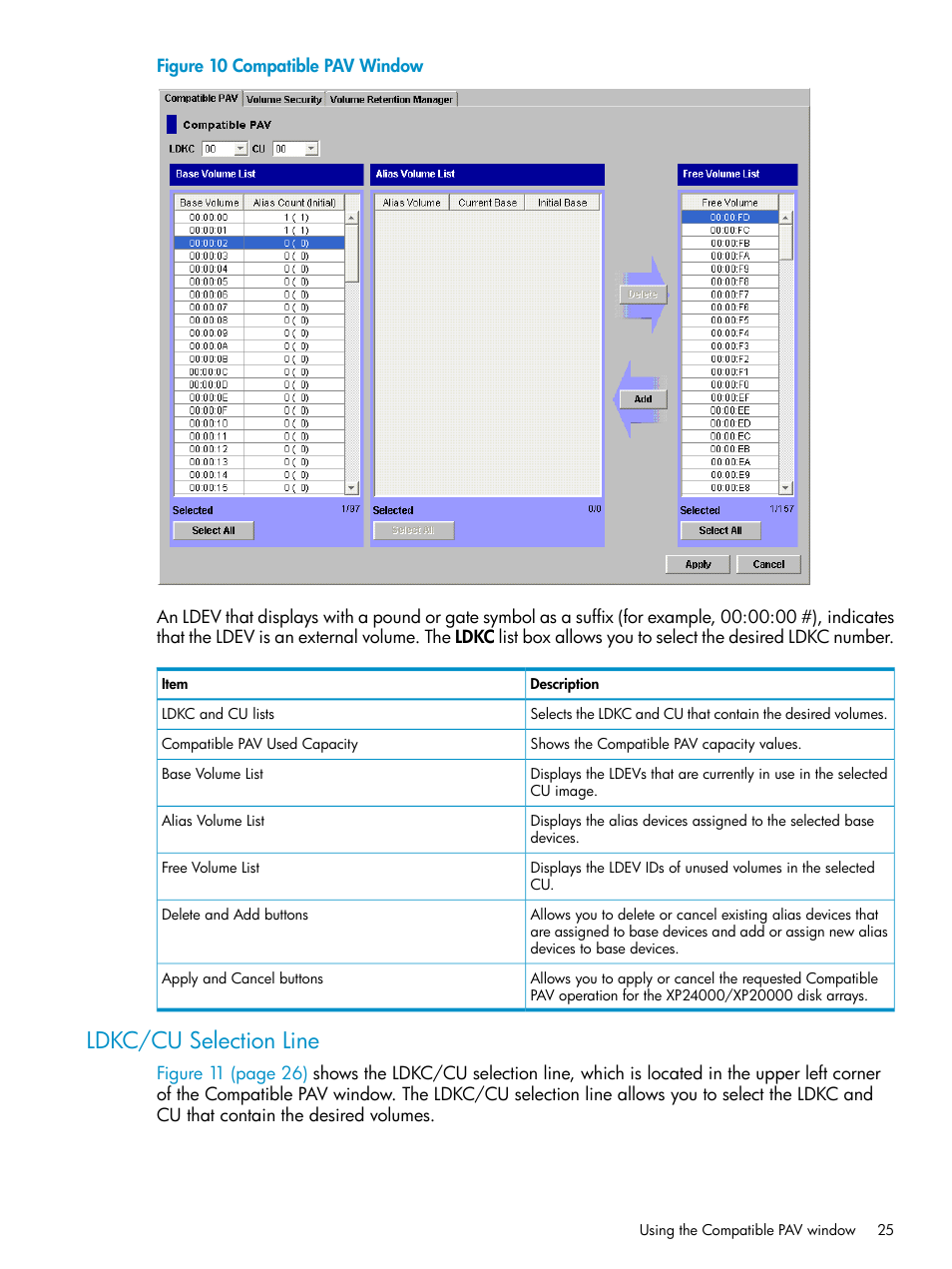 Ldkc/cu selection line | HP StorageWorks XP Remote Web Console Software User Manual | Page 25 / 75
