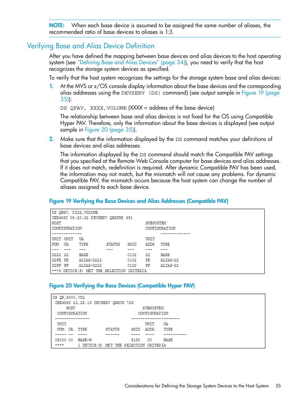 Verifying base and alias device definition, Verifying | HP StorageWorks XP Remote Web Console Software User Manual | Page 35 / 75