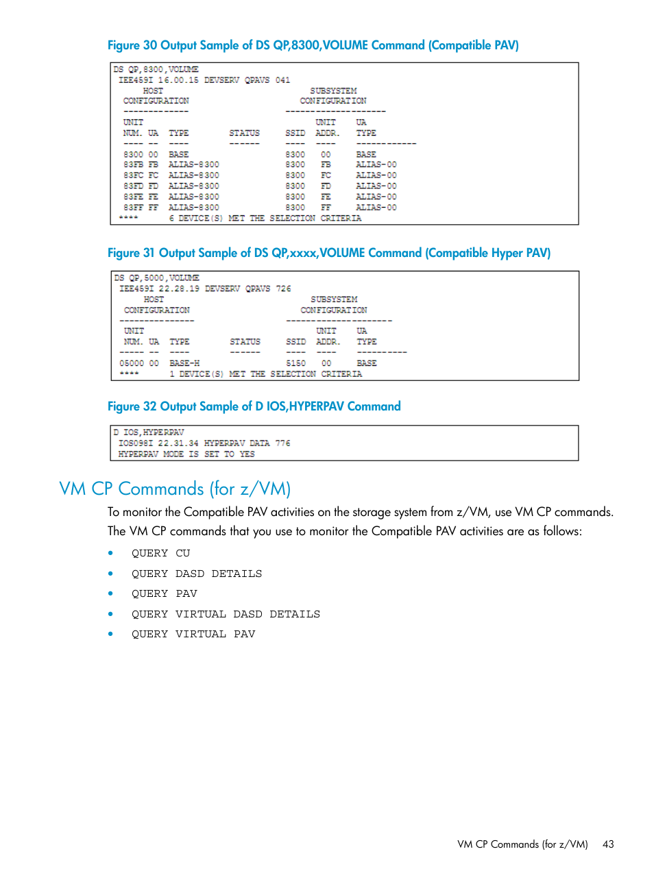 Vm cp commands (for z/vm) | HP StorageWorks XP Remote Web Console Software User Manual | Page 43 / 75