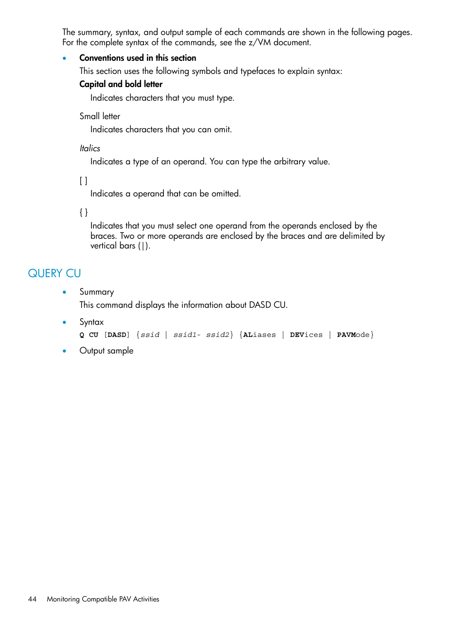 Query cu | HP StorageWorks XP Remote Web Console Software User Manual | Page 44 / 75