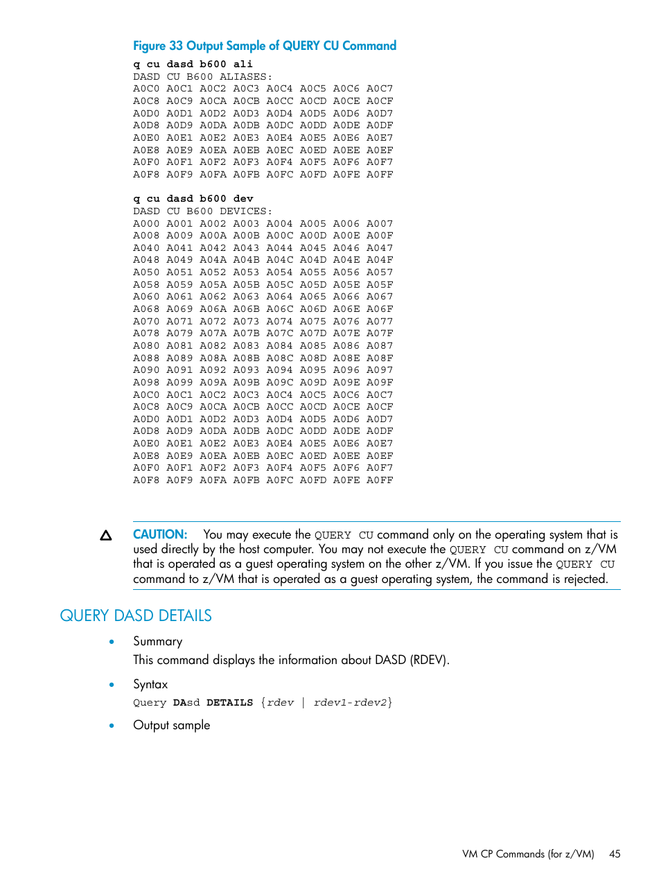 Query dasd details | HP StorageWorks XP Remote Web Console Software User Manual | Page 45 / 75