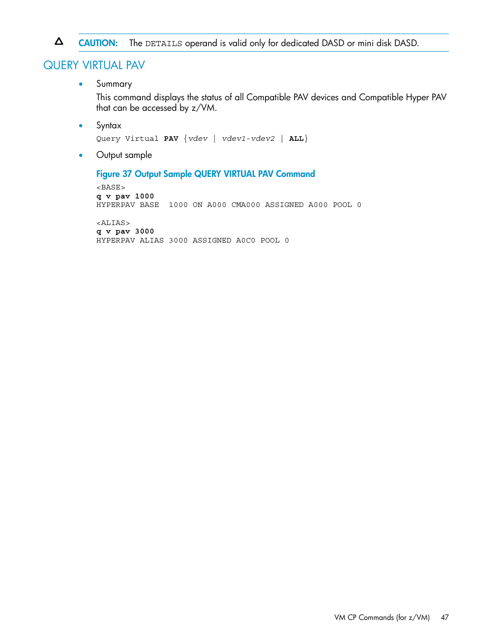 Query virtual pav | HP StorageWorks XP Remote Web Console Software User Manual | Page 47 / 75
