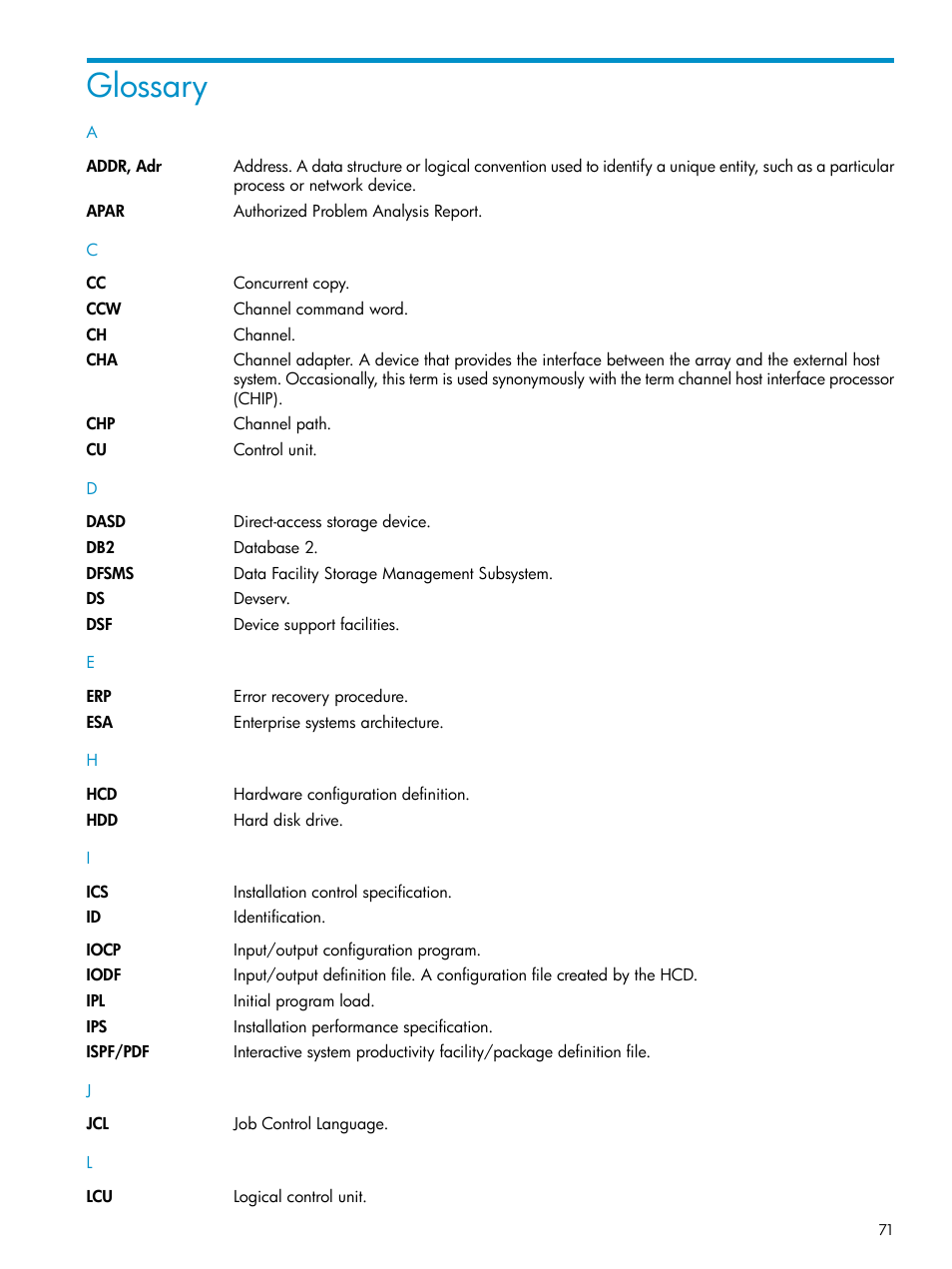 Glossary | HP StorageWorks XP Remote Web Console Software User Manual | Page 71 / 75