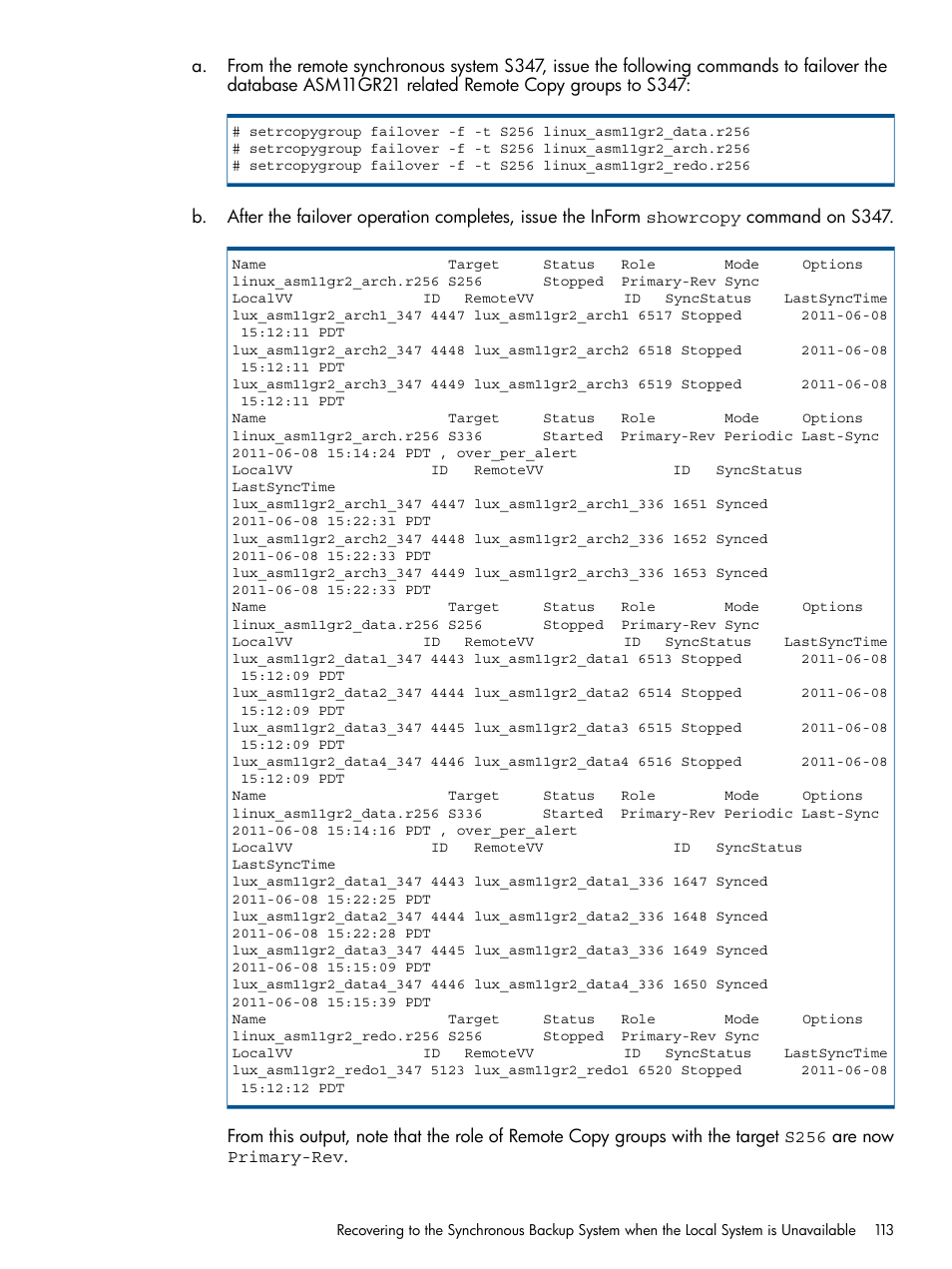 HP 3PAR Application Software Suite for Oracle User Manual | Page 113 / 194