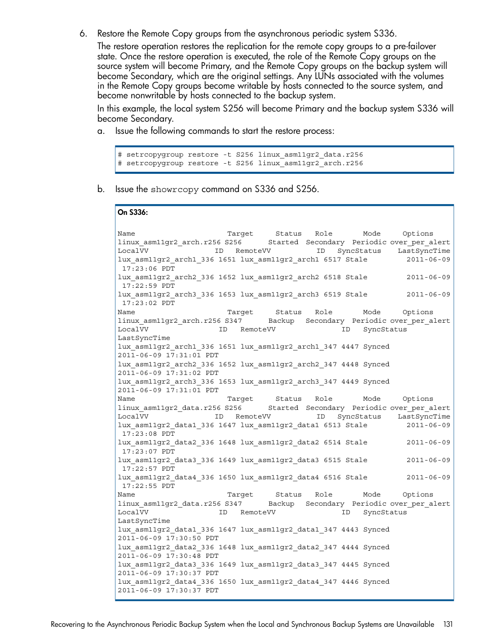 HP 3PAR Application Software Suite for Oracle User Manual | Page 131 / 194