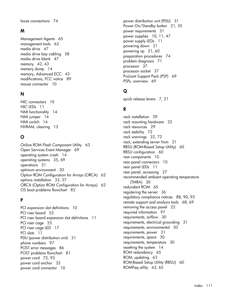 HP ProLiant DL385 G5 Server User Manual | Page 111 / 112
