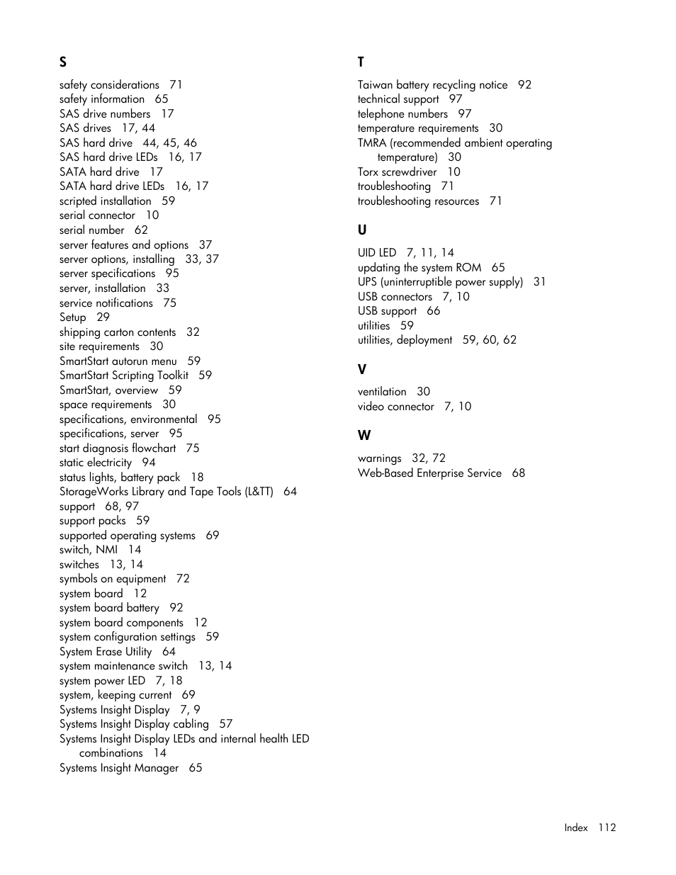 HP ProLiant DL385 G5 Server User Manual | Page 112 / 112