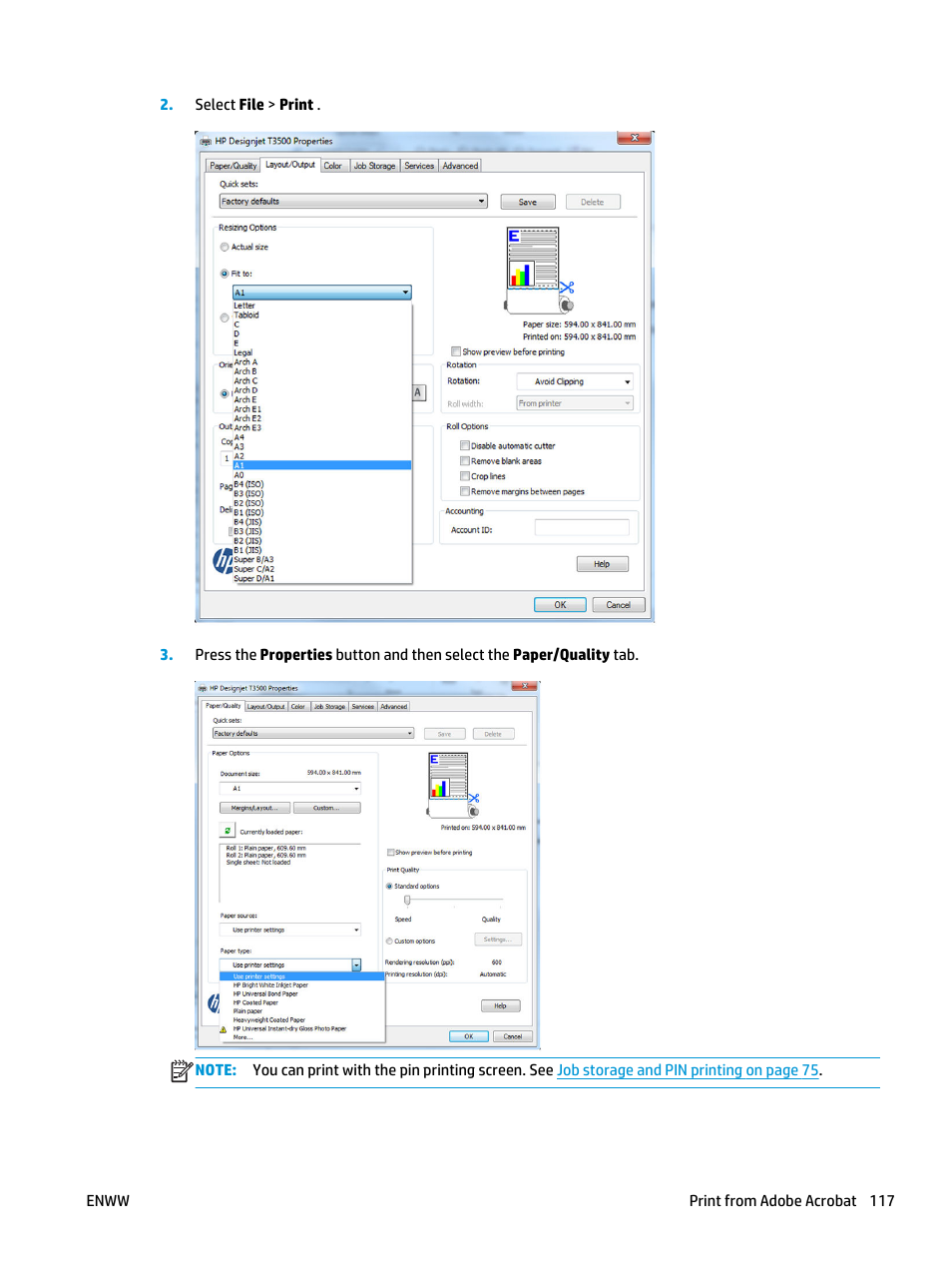 HP Designjet T3500 Production eMFP User Manual | Page 127 / 278